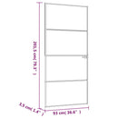 dør 93x201,5 cm hærdet glas og aluminium sort