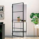 dør 93x201,5 cm hærdet glas og aluminium sort