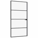 dør 102x201,5 cm hærdet glas og aluminium sort