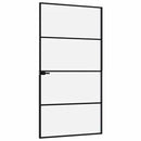 dør 102x201,5 cm hærdet glas og aluminium sort