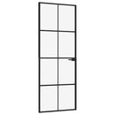 dør 76x201,5 cm hærdet glas og aluminium sort