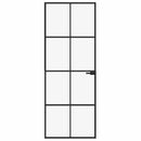 dør 76x201,5 cm hærdet glas og aluminium sort