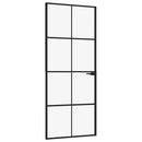 dør 83x201,5 cm hærdet glas og aluminium sort