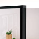 dør 83x201,5 cm hærdet glas og aluminium sort