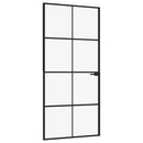 dør 93x201,5 cm hærdet glas og aluminium sort