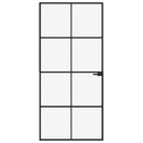 dør 93x201,5 cm hærdet glas og aluminium sort