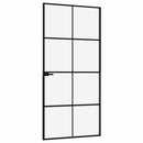 dør 93x201,5 cm hærdet glas og aluminium sort