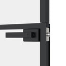 dør 93x201,5 cm hærdet glas og aluminium sort