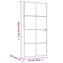dør 93x201,5 cm hærdet glas og aluminium sort