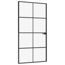 dør 102x201,5 cm hærdet glas og aluminium sort