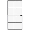 dør 102x201,5 cm hærdet glas og aluminium sort