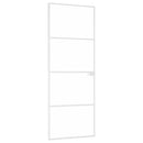 dør 76x201,5 cm hærdet glas og aluminium hvid