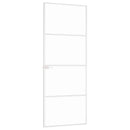 dør 76x201,5 cm hærdet glas og aluminium hvid