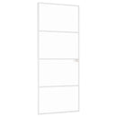 dør 83x201,5 cm hærdet glas og aluminium hvid