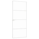 dør 83x201,5 cm hærdet glas og aluminium hvid