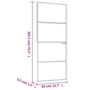 dør 83x201,5 cm hærdet glas og aluminium hvid