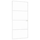 dør 93x201,5 cm hærdet glas og aluminium hvid