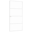 dør 93x201,5 cm hærdet glas og aluminium hvid