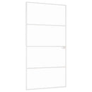 dør 102x201,5 cm hærdet glas og aluminium hvid