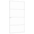 dør 102x201,5 cm hærdet glas og aluminium hvid