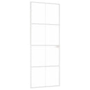 dør 76x201,5 cm hærdet glas og aluminium hvid