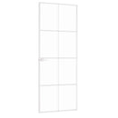 dør 76x201,5 cm hærdet glas og aluminium hvid