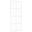 dør 83x201,5 cm hærdet glas og aluminium hvid