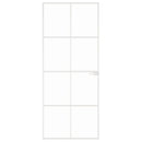 dør 83x201,5 cm hærdet glas og aluminium hvid