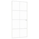 dør 93x201,5 cm hærdet glas og aluminium hvid