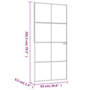 dør 93x201,5 cm hærdet glas og aluminium hvid