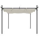 pergola med sammenrulleligt tag 295x292x230 cm cremefarvet