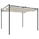 pergola med sammenrulleligt tag 295x292x230 cm cremefarvet