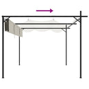 pergola med sammenrulleligt tag 295x292x230 cm cremefarvet