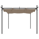 pergola med sammenrulleligt tag 295x292x230 cm gråbrun