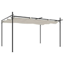 pergola med sammenrulleligt tag 395x292x230 cm cremefarvet
