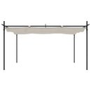 pergola med sammenrulleligt tag 395x292x230 cm cremefarvet