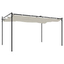 pergola med sammenrulleligt tag 395x292x230 cm cremefarvet