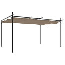 pergola med sammenrulleligt tag 395x292x230 cm gråbrun