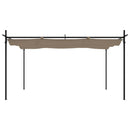 pergola med sammenrulleligt tag 395x292x230 cm gråbrun
