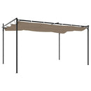 pergola med sammenrulleligt tag 395x292x230 cm gråbrun