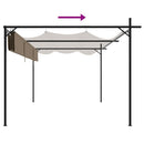 pergola med sammenrulleligt tag 395x292x230 cm gråbrun