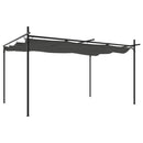 pergola med sammenrulleligt tag 395x292x230 cm antracitgrå
