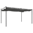 pergola med sammenrulleligt tag 395x292x230 cm antracitgrå