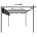 pergola med sammenrulleligt tag 395x292x230 cm antracitgrå