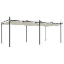 pergola med sammenrulleligt tag 589x292x230 cm cremefarvet