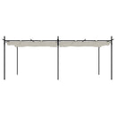 pergola med sammenrulleligt tag 589x292x230 cm cremefarvet