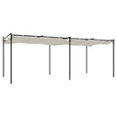 pergola med sammenrulleligt tag 589x292x230 cm cremefarvet