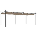 pergola med sammenrulleligt tag 589x292x230 cm gråbrun