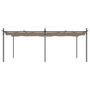 pergola med sammenrulleligt tag 589x292x230 cm gråbrun