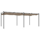 pergola med sammenrulleligt tag 589x292x230 cm gråbrun